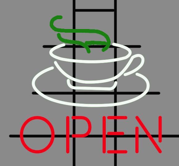 Custom Coffee Cafe Open Neon Sign