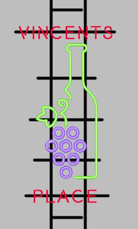 Custom Custom VINCENTS PLACE Neon Sign Real Tube Neon Light