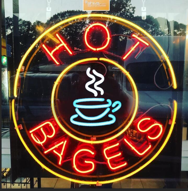 Custom Hot Coffee Bagels Neon Sign Real Neon Light