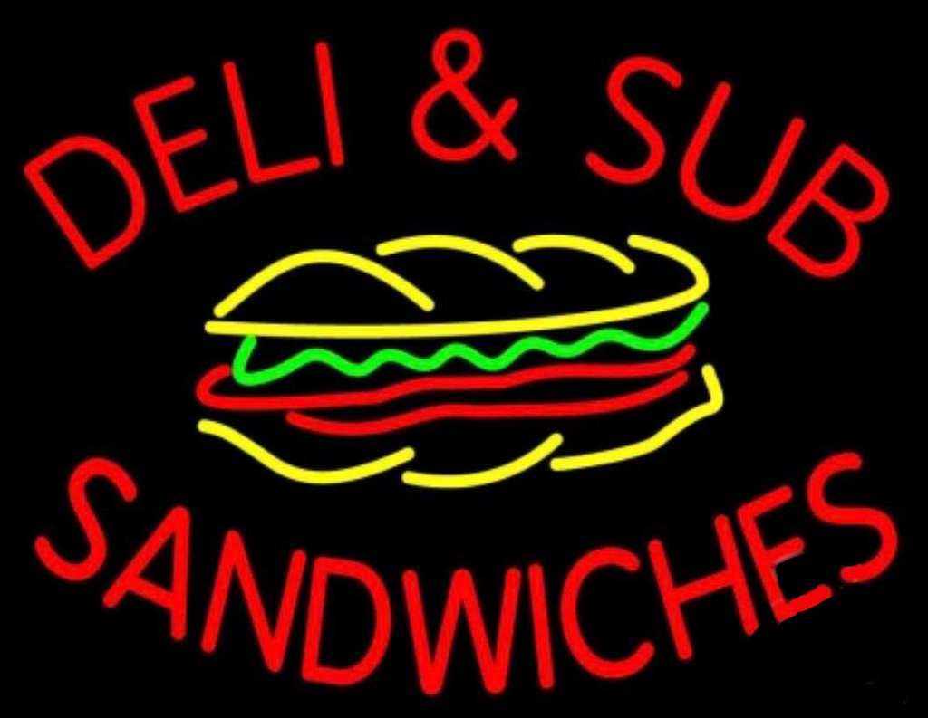 Custom Deli and Sub Sandwiches Neon Sign Real Neon Light