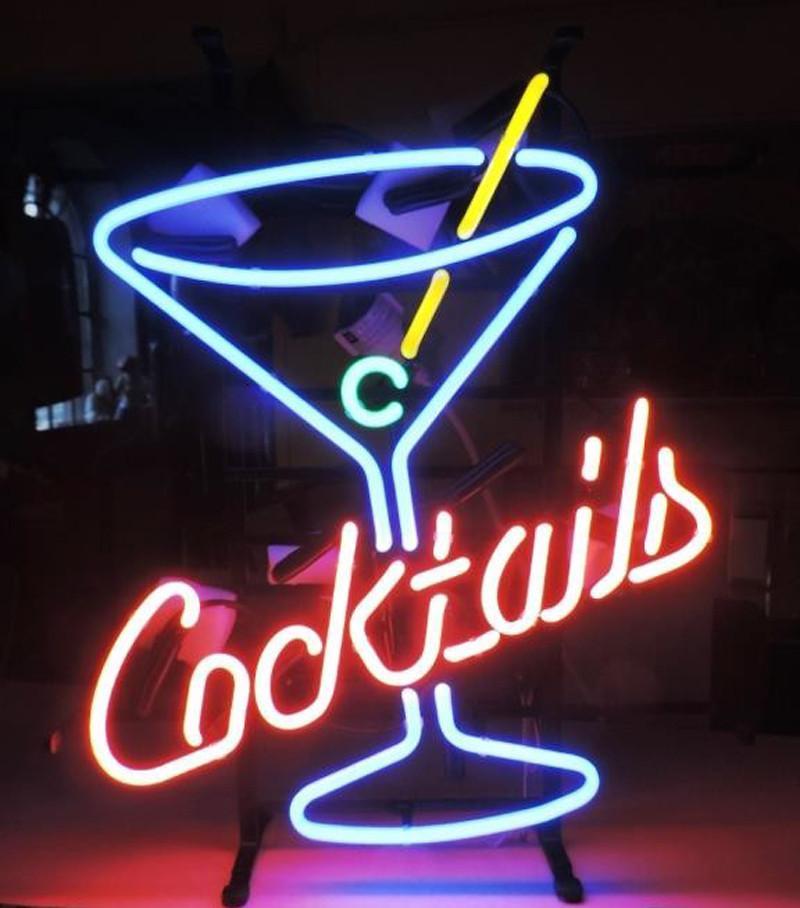 Custom Cocktails Martini Neon Sign