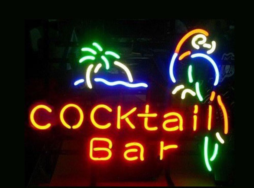 Custom Cocktail Bar Parrot Neon Sign