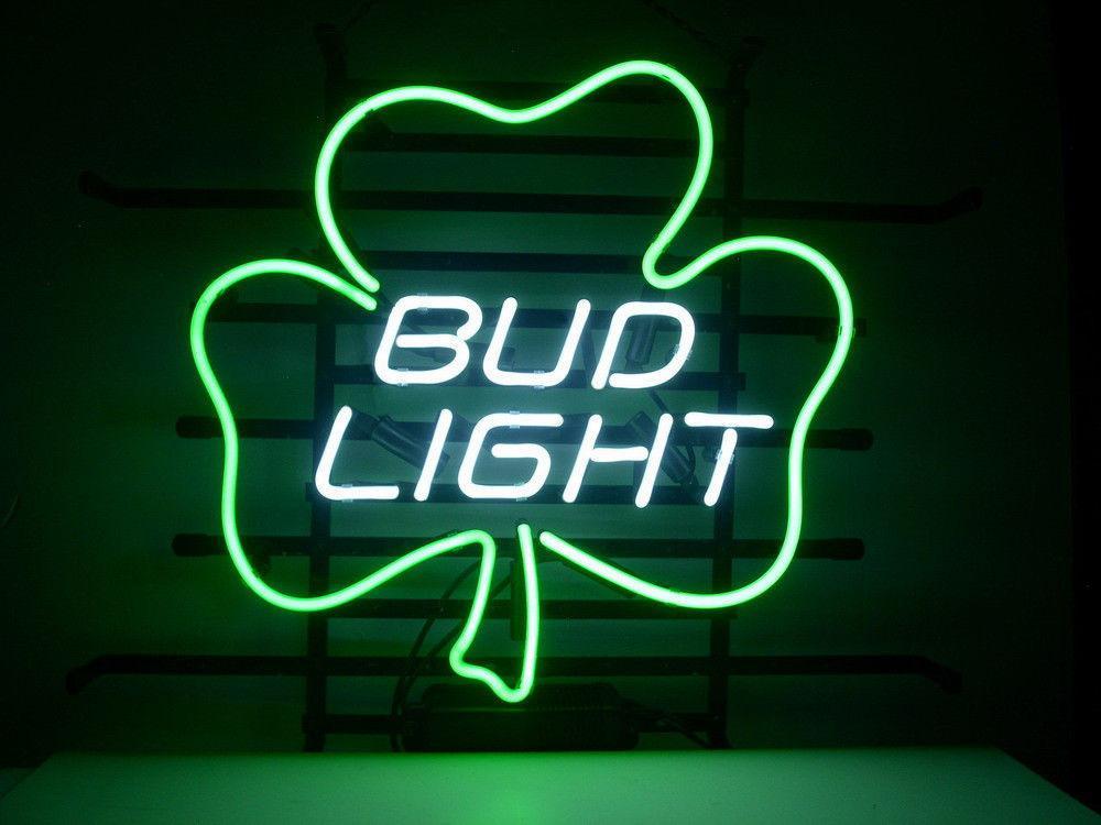Custom Bud Light Lucky Shamrock Light Neon Sign