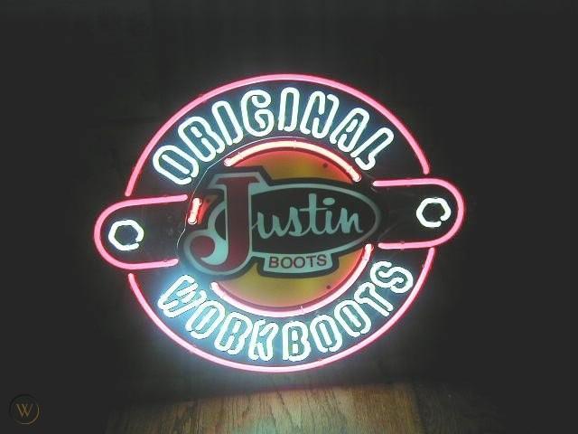 Custom Justin Boots Original Work Boots Neon Sign Tube Neon Light