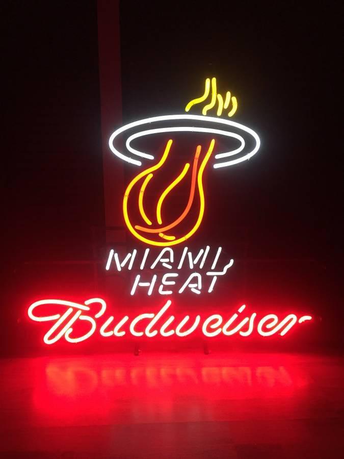 Custom Bud Light Miami Heat NBA Sports Neon Sign Real Neon Light