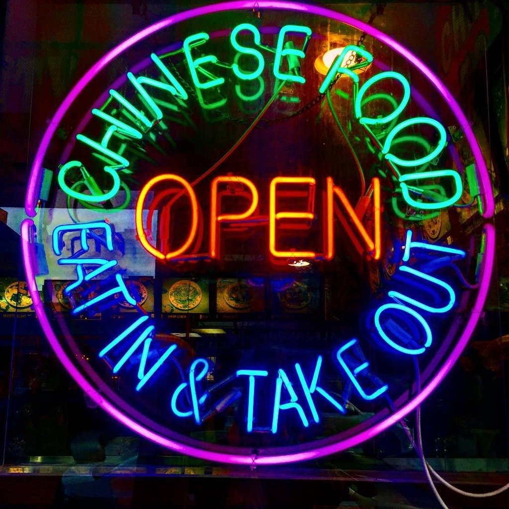 Custom Chiness Food Open Neon Sign Real Neon Light