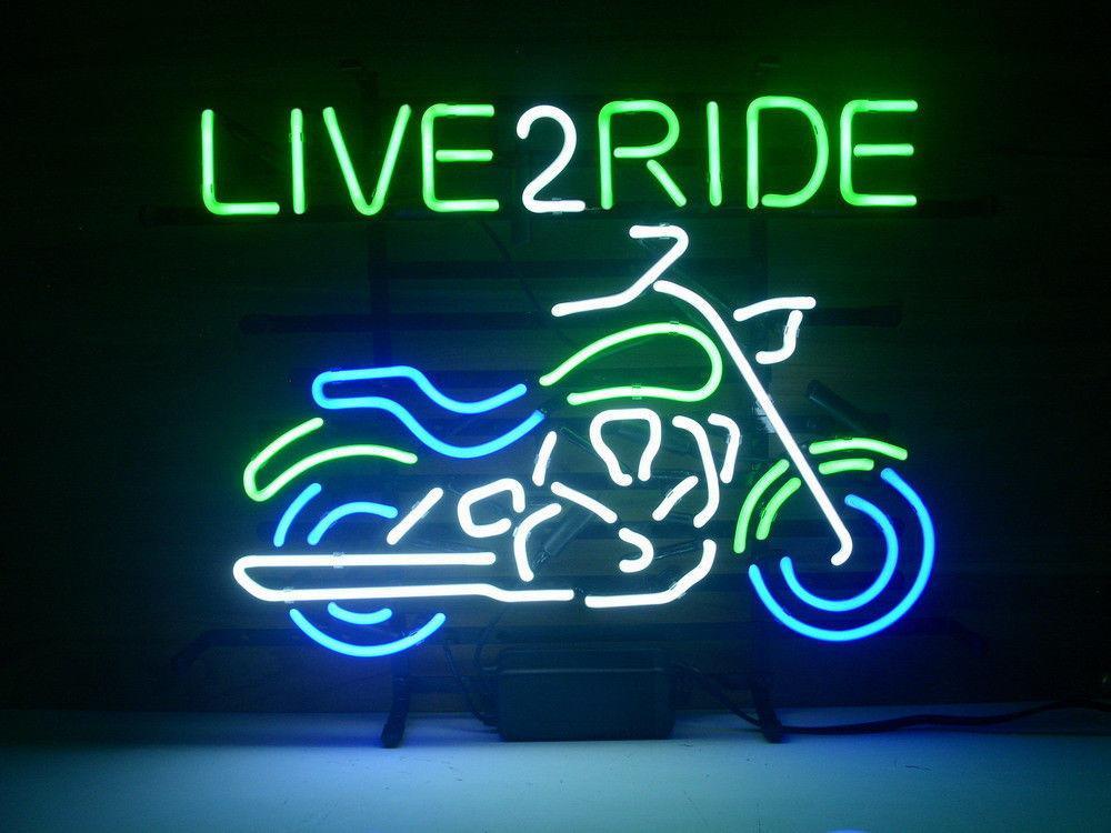 Custom Motorcycle Live 2 Ride Neon Sign