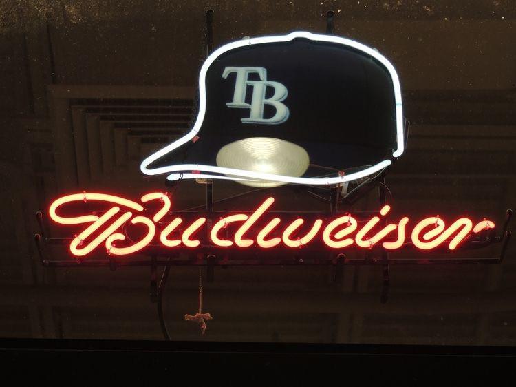 Custom Budweiser Tampa Bay Rays Hat Neon Sign MLB Teams Neon Light