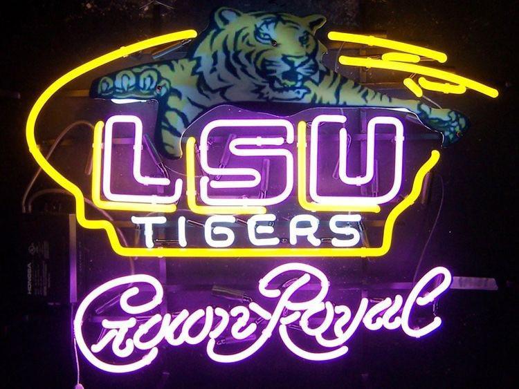 Custom LSU Crown royal  Neon Sign Louisiana State University NCAA Neon Light