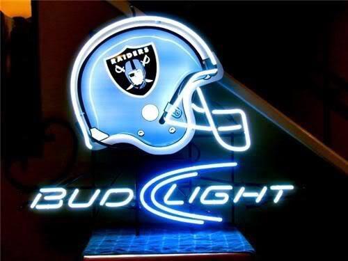 Custom Bud Light Oakland Raiders Helmet Neon Sign NFL Teams Neon Light