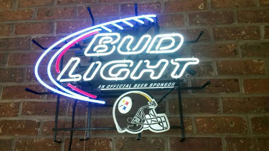Custom Bud Light Pittsburgh Steelers Neon Sign NFL Teams Neon Light Real Neon Light Z1217