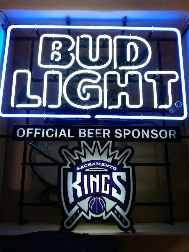 Custom Bud Light Sacramento Kings Neon Sign NBA Teams Neon Light Real Neon Light