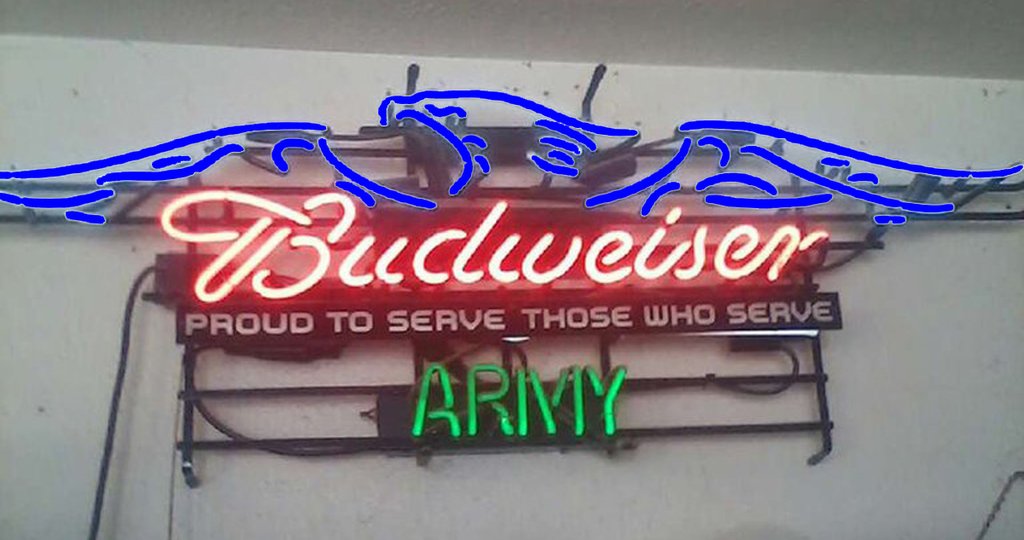 Custom Budweiser Armed Eagle Neon Sign Real Neon Light