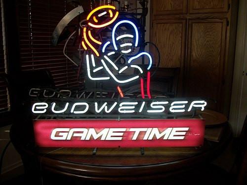 Custom Budweiser Gametime NFL Neon Sign Decor Store Beer Bar Pub Neon Light Real Neon Light Z1238