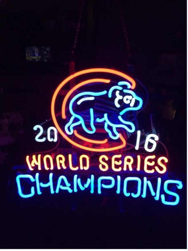 Custom World Series Champions Chicago Cub Neon Sign MLB Teams Neon Light Real Neon Light Z1375