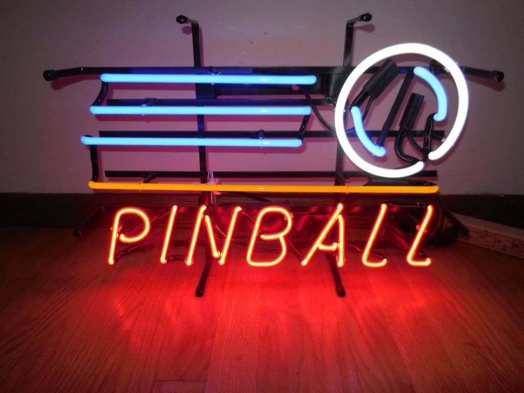 Custom Play Pinball Here Neon Sign
