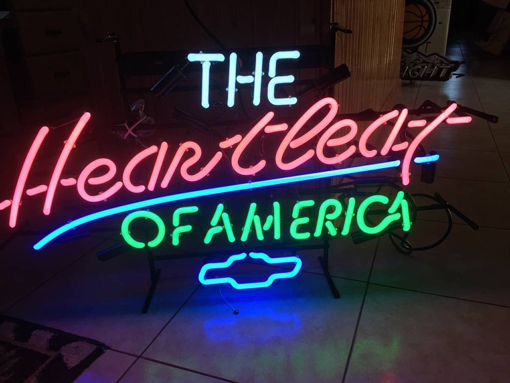 Custom Chevy Heartbeat Or America Neon Sign Tube Neon Light