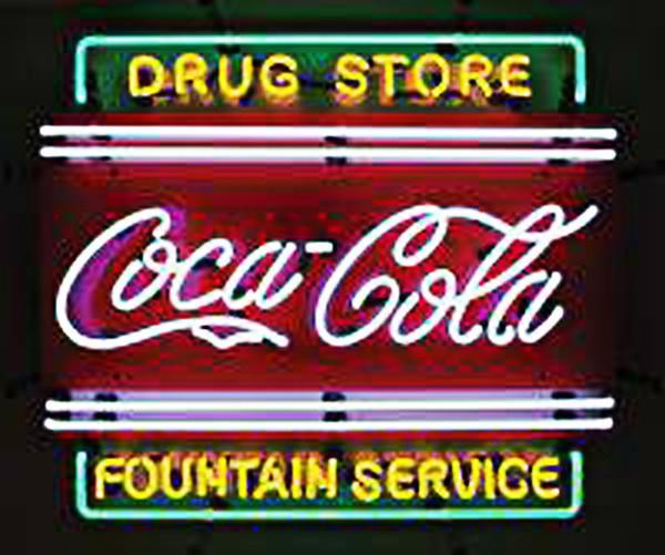 Custom Coca Cola Drug Store Fountain Service Neon Sign Tube Neon Light