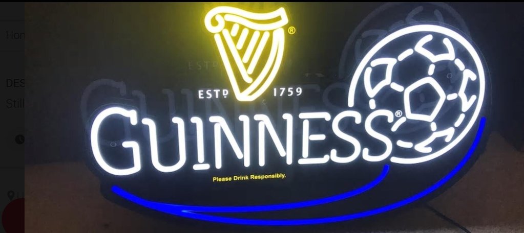Custom Guinness Soccer Ball Neon Sign Tube Neon Light