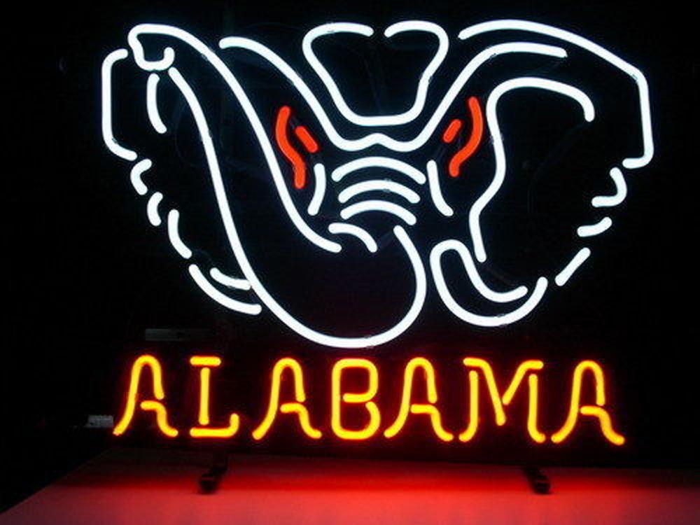 Custom Alabama Crimson Tide NCAA Sports Neon Sign Real Neon Light