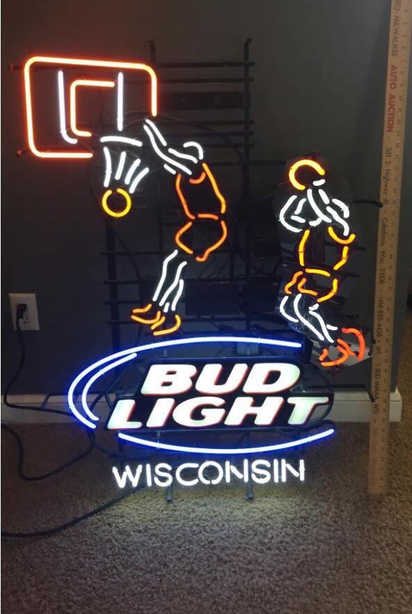 Custom Bud Light Wisconsin Basketball Neon Sign Tube Neon Light