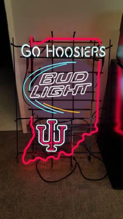 Custom Indiana University go hoosiers bud light neon sign real neon light