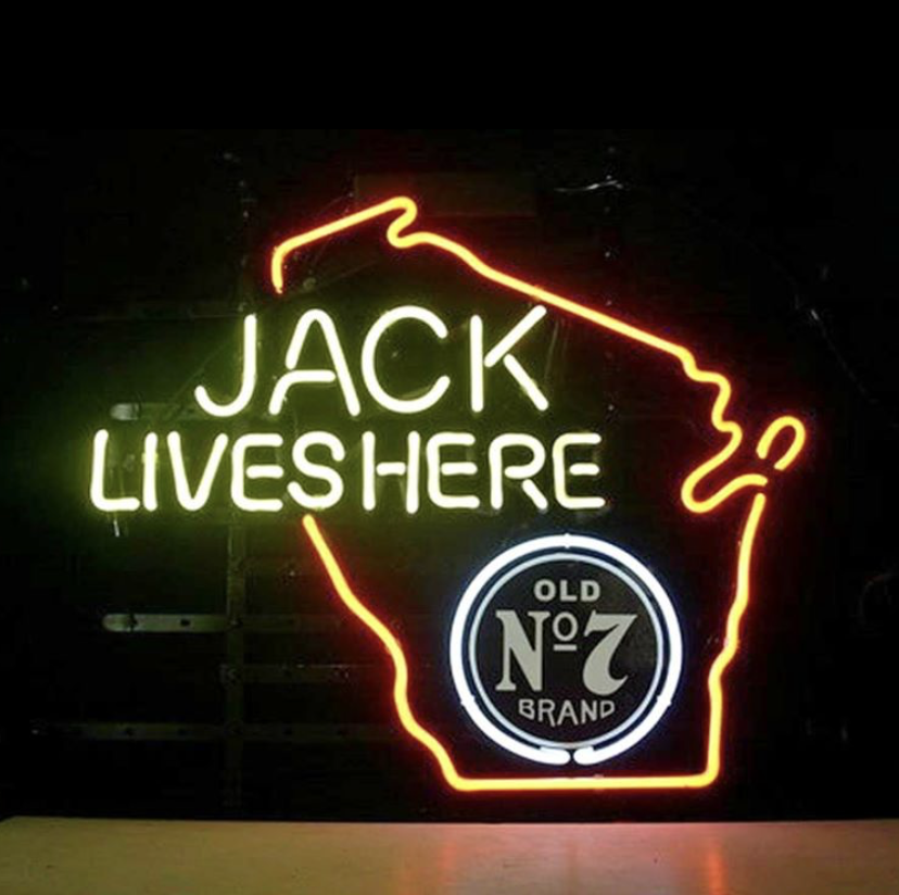 Custom Jack Lives Here Wisconsin Neon Sign Tube Neon Light
