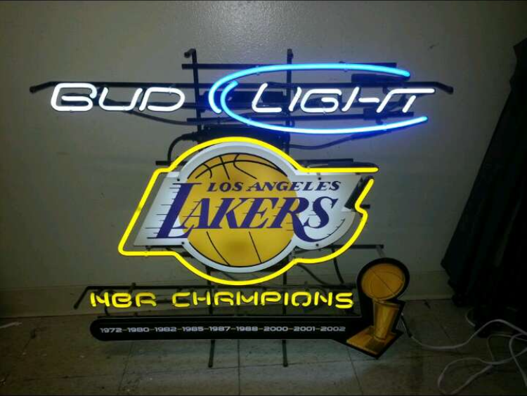 Custom Bud Light LA Lakers Neon Sign NBA Teams Neon Light Real Neon Light