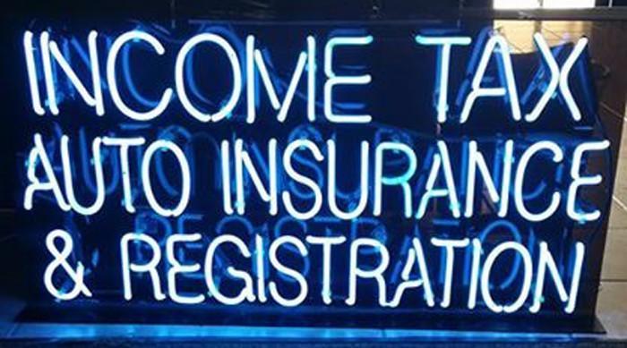 Custom Income Tax Auto Insurance Registration Neon Sign Real Neon Light