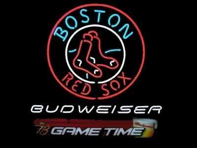 Custom Budweiser Boston Red Sox Game Time MLB Sports Neon Sign Real Neon Light