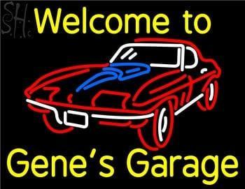 Custom Welcome to Genes Garage Car Neon Sign Real Neon Light