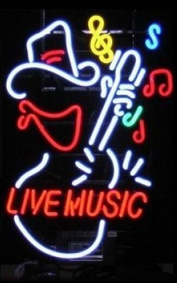 Custom Live Music Guitar Neon Sign