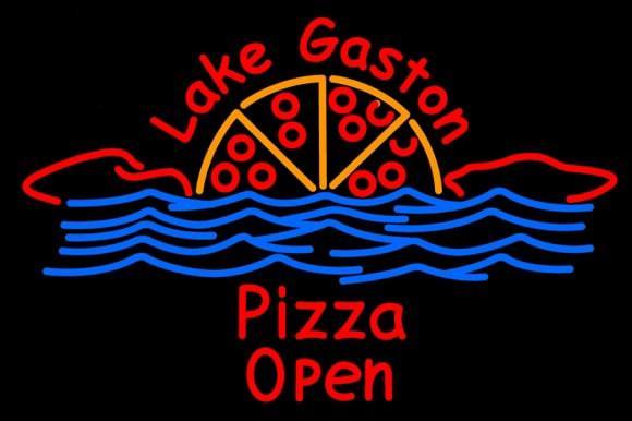 Custom Lake Gaston Pizza Open Neon Sign Real Neon Light
