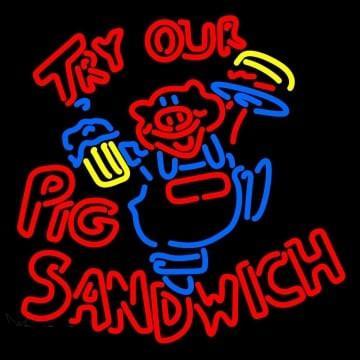 Custom Pig Sandwich Neon Sign Real Neon Light