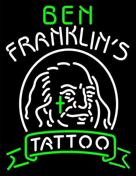 Custom Ben Franklins Tattoo Neon Sign Real Neon Light