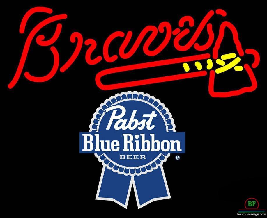 Custom Pabst Blue Ribbon Atlanta Braves Neon Sign MLB Teams Neon Light