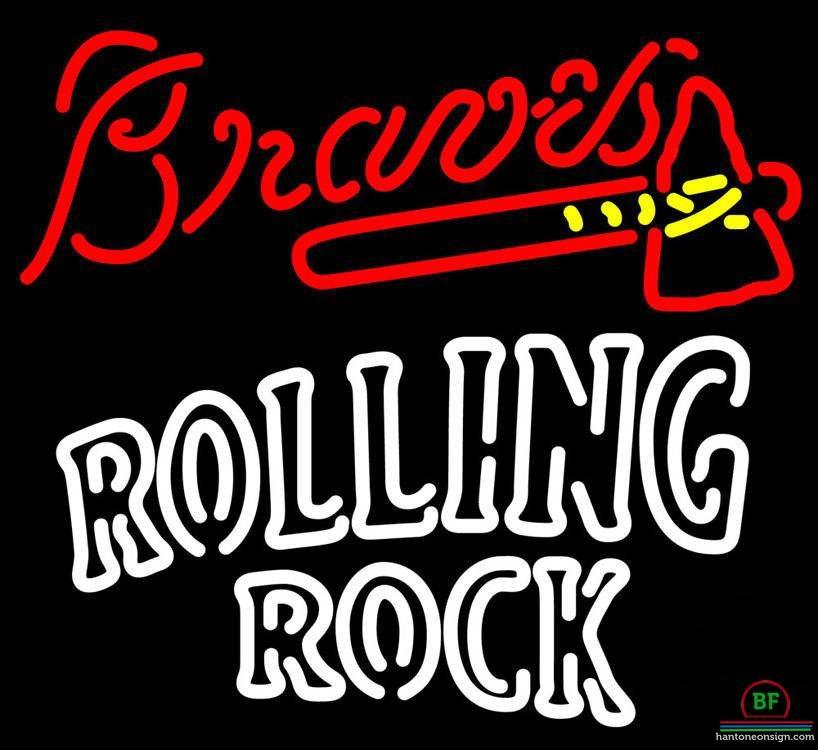 Custom Rolling Rock Atlanta Braves Neon Sign MLB Teams Neon Light