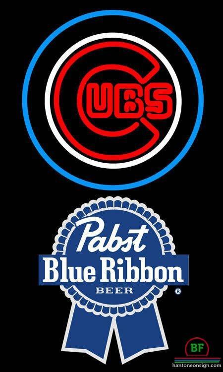 Custom Pabst Blue Ribbon Chicago Cubs Neon Sign MLB Teams Neon Light