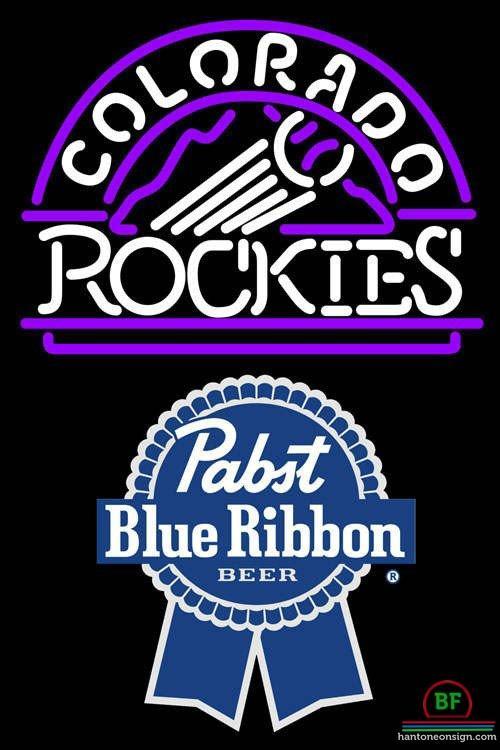 Custom Pabst Blue Ribbon Colorado Rockies Neon Sign MLB Teams Neon Light