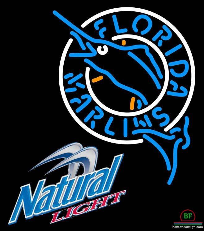 Custom Natural Light Florida Miami Marlins Neon Sign MLB Teams Neon Light
