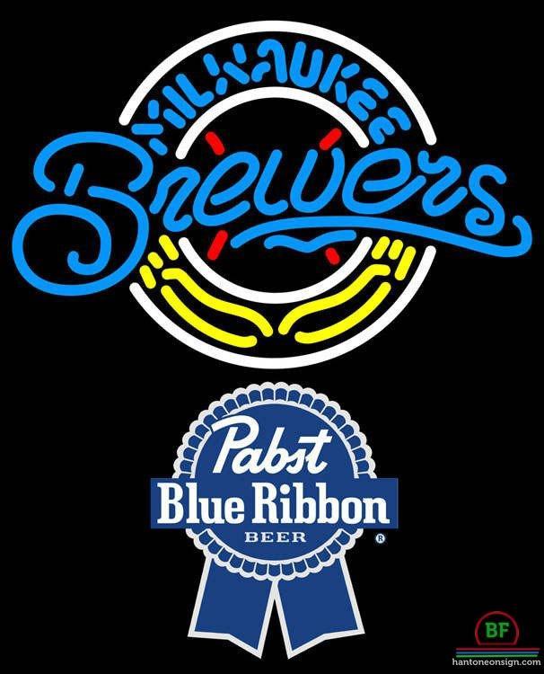 Custom Pabst Blue Ribbon Milwaukee Brewers Neon Sign MLB Teams Neon Light