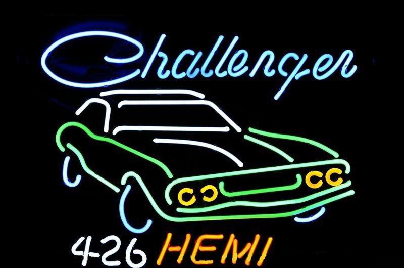 Custom Big Dodge Challenger Hemi Neon Sign