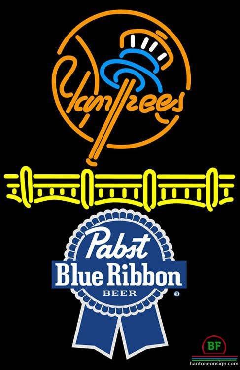 Custom Pabst Blue Ribbon New York yankees Neon Sign MLB Teams Neon Light