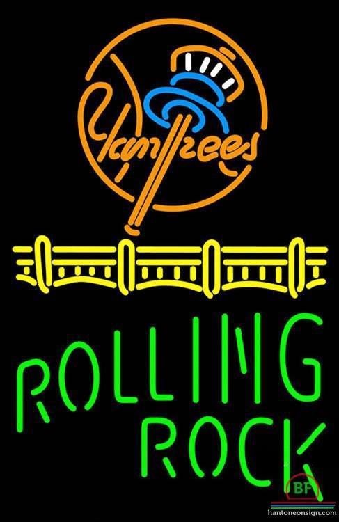 Custom Rolling Rock New York yankees Neon Sign MLB Teams Neon Light