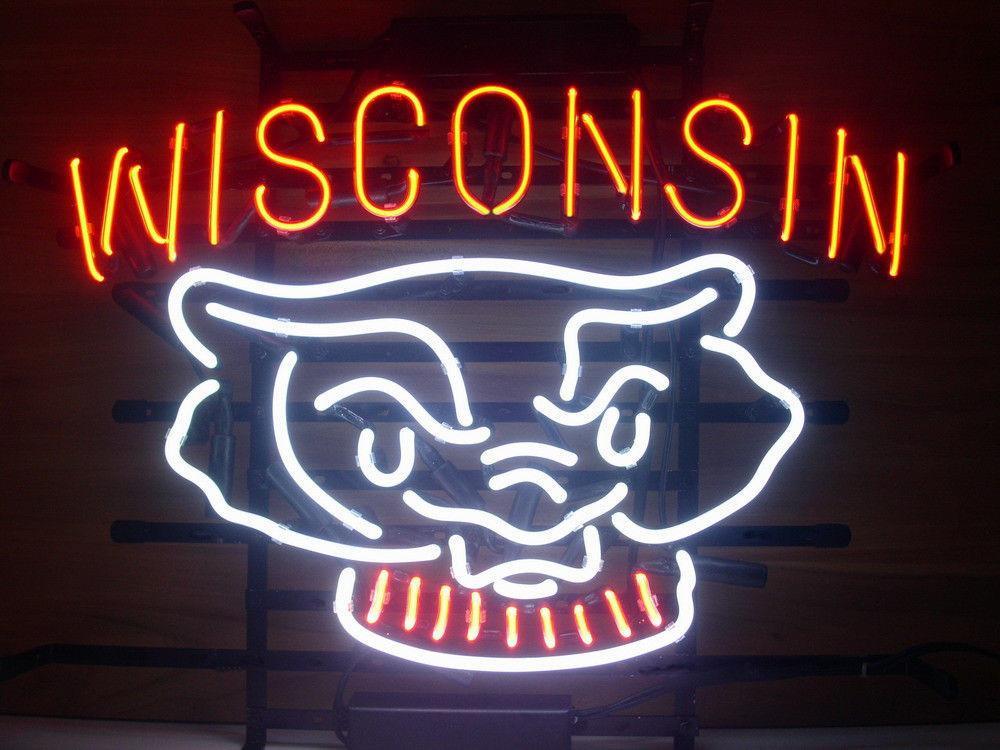 Custom Wisconsin Badgers NCAA Sports Neon Sign Real Neon Light