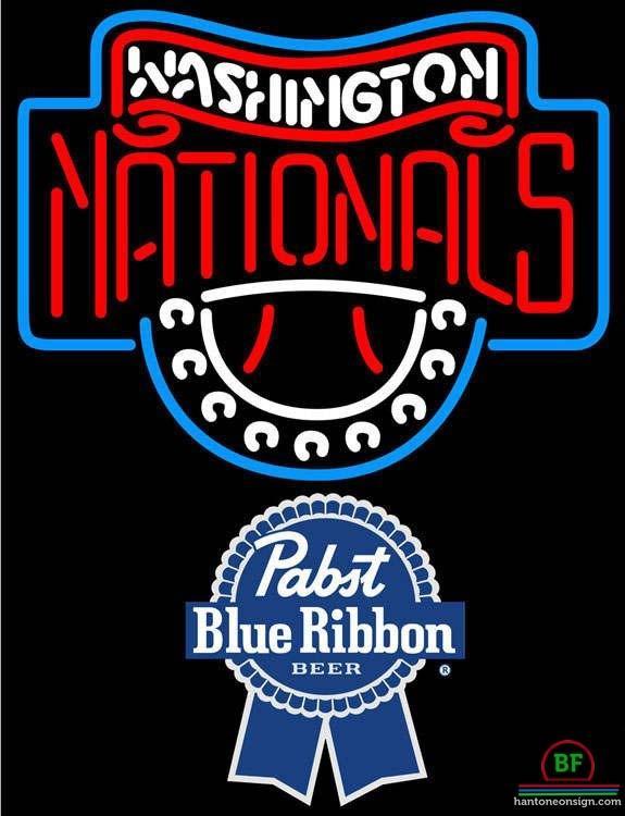 Custom Pabst Blue Ribbon Washington Nationals Neon Sign MLB Teams Neon Light