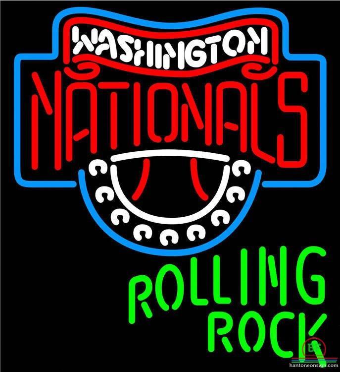 Custom Rolling Rock Washington Nationals Neon Sign MLB Teams Neon Light