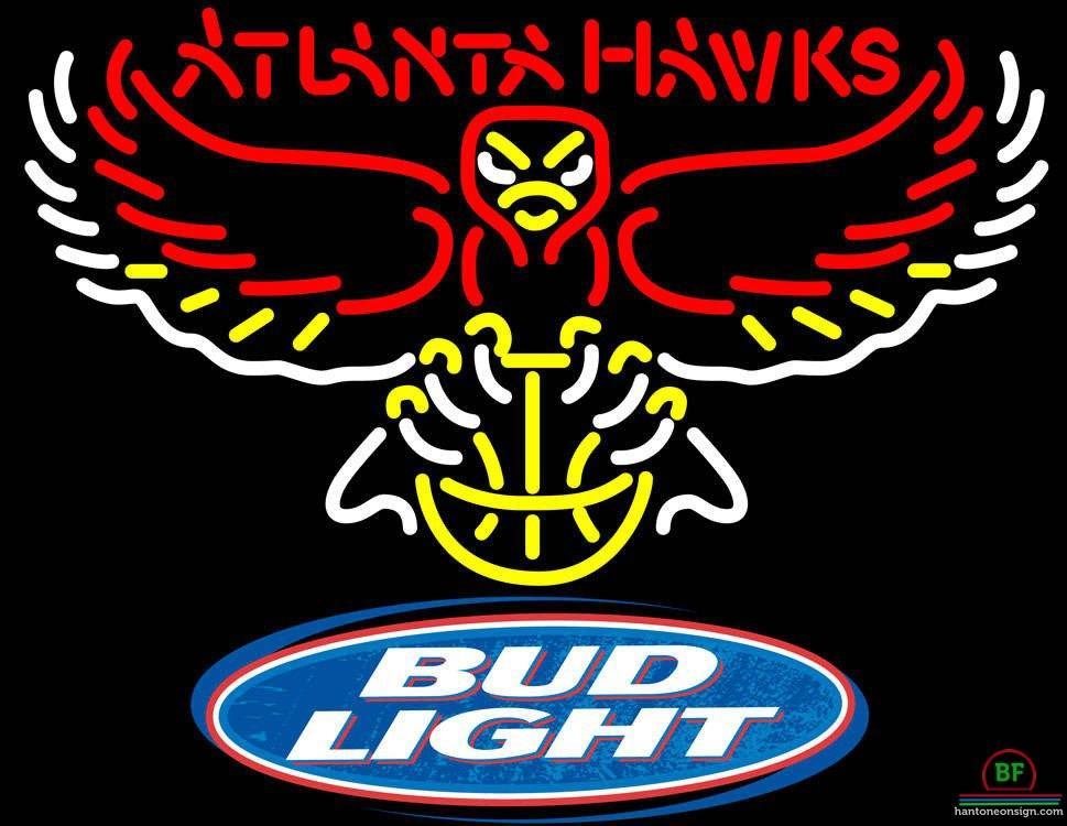 Custom Bud Light Atlanta Hawks Neon Sign NBA Teams Neon Light