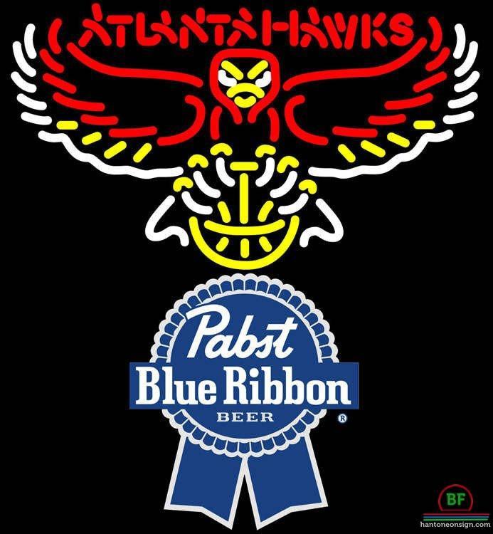 Custom Pabst Blue Ribbon Atlanta Hawks Neon Sign NBA Teams Neon Light