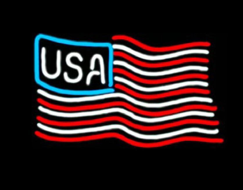 Custom USA Flag Real Neon Sign